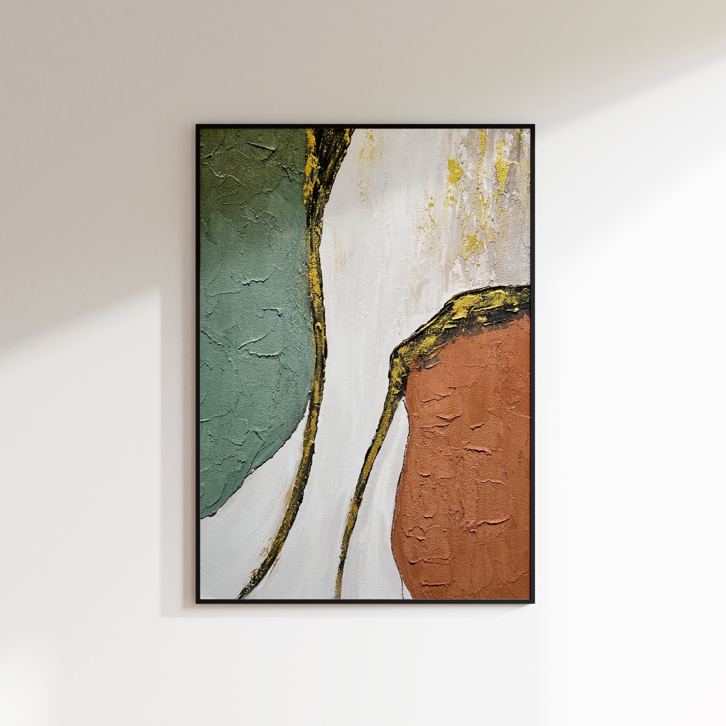 Abstract Gold Foil Oil Painting