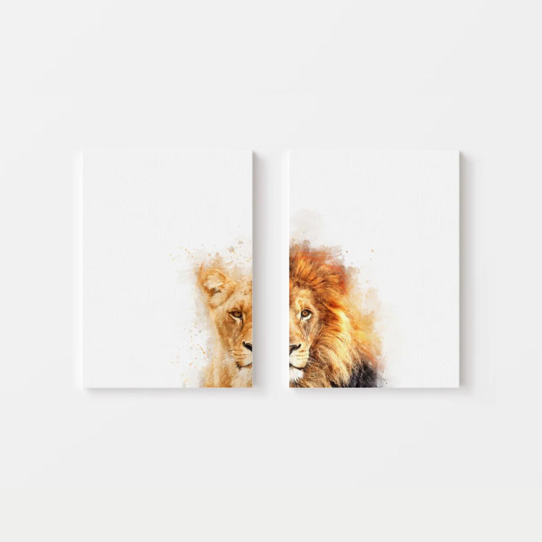 Male Female Lion Canvas