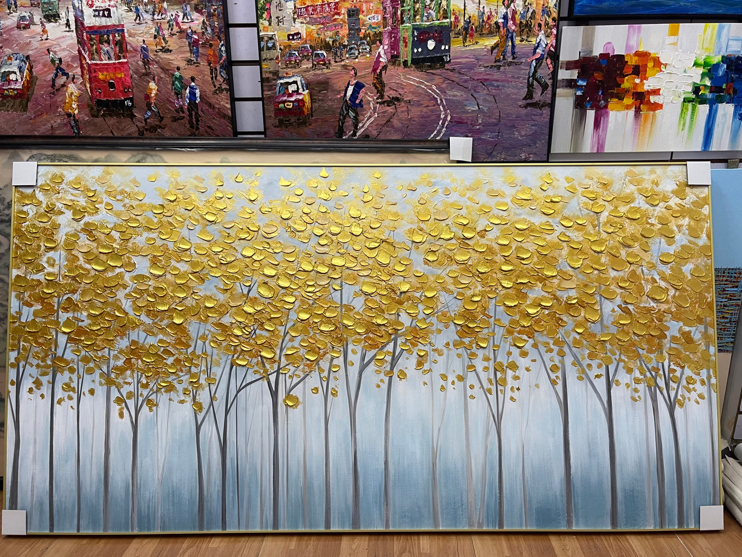 Quiet Gold Forest Oil Painting