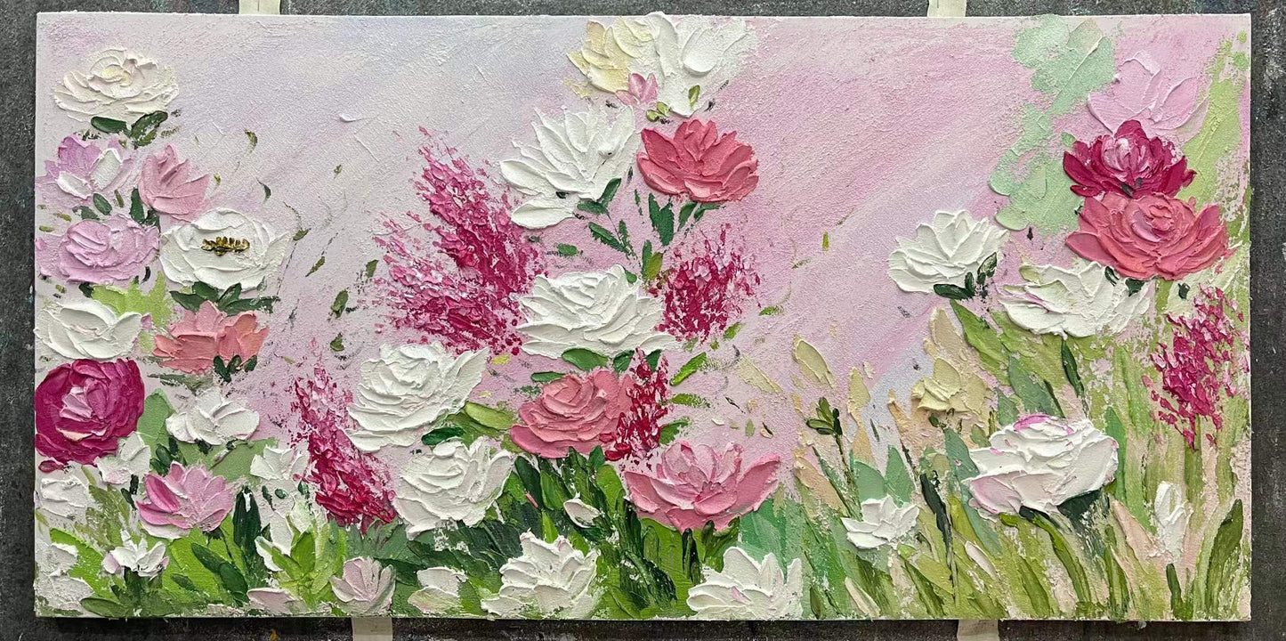Blush Garden Oil Painting