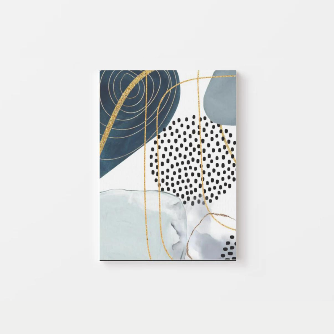 Abstract Navy Gold Watercolour Canvas