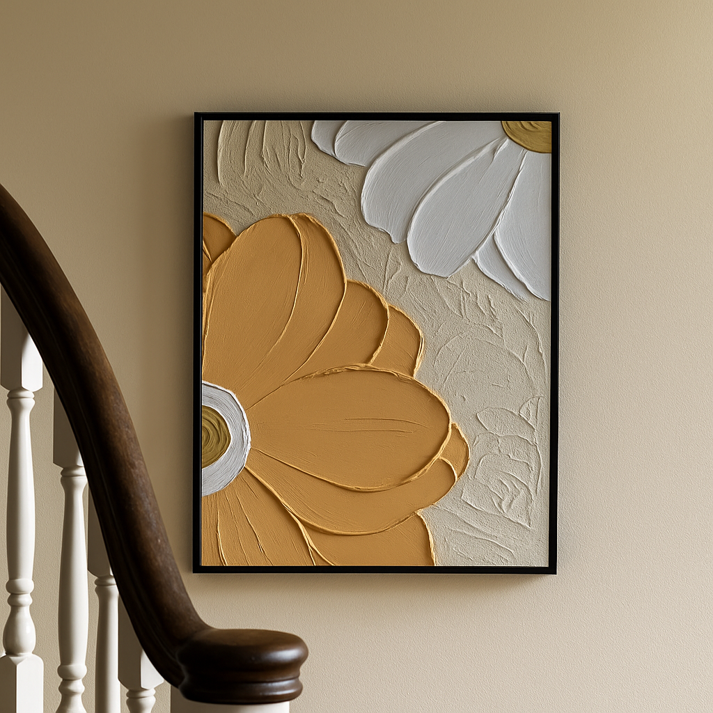 Textured Flowers Oil Painting