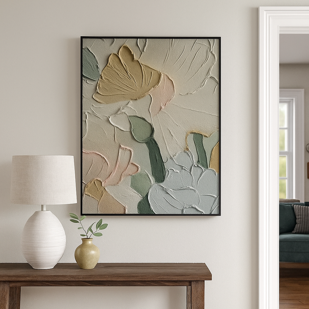 Abstract Green Palette Oil Painting