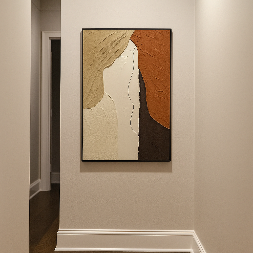 Abstract Brown Oil Painting