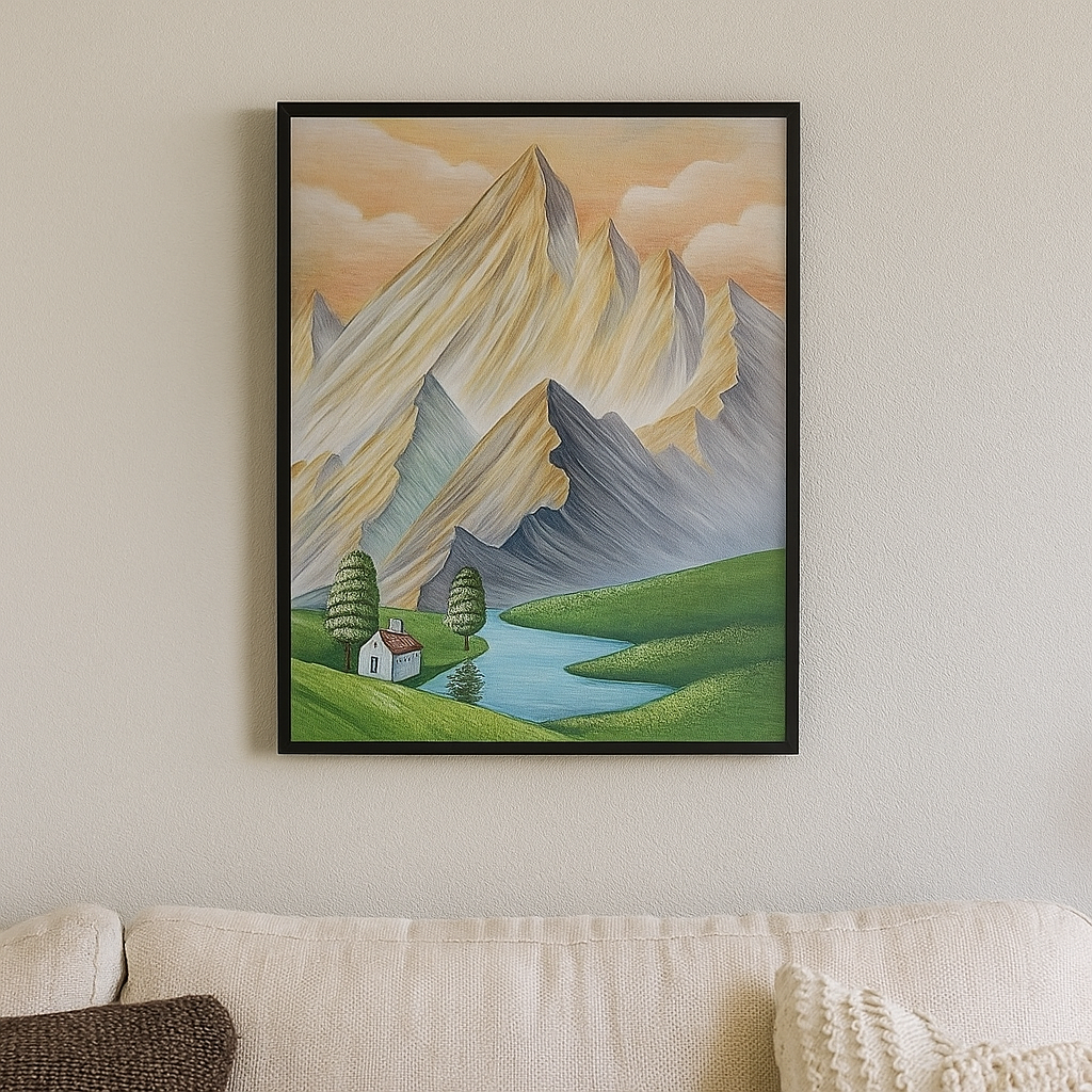 Volcano Oil Painting