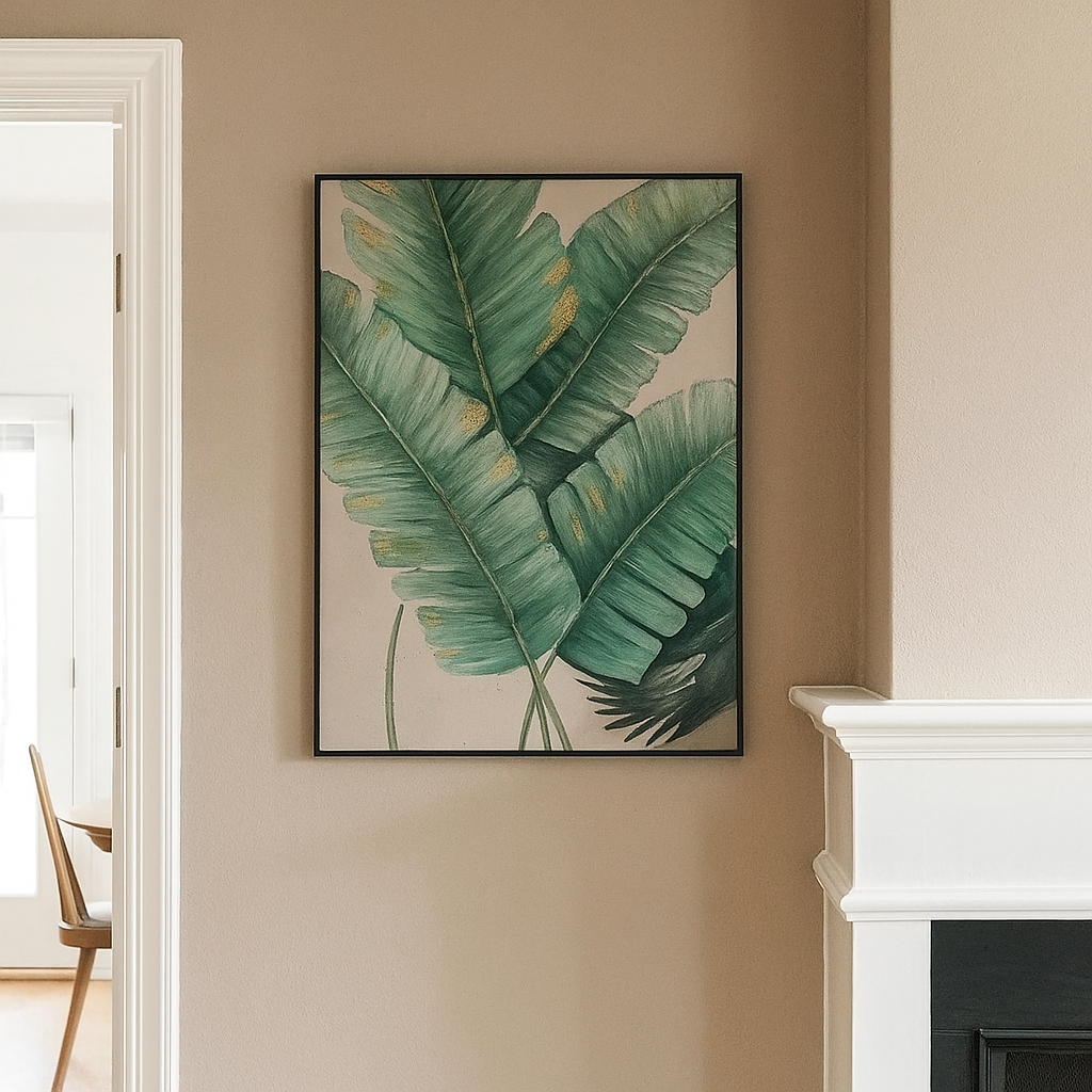 Green Leaves Oil Painting