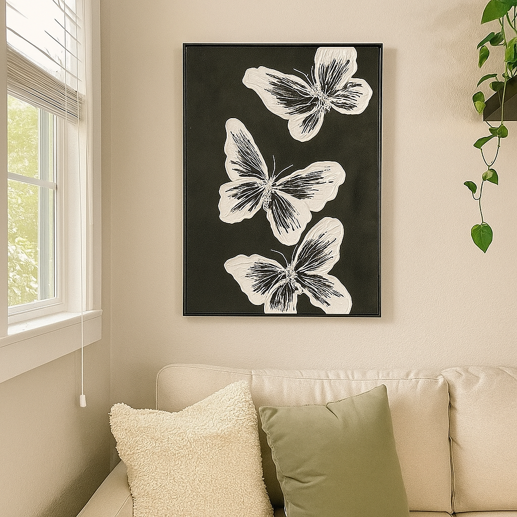 Black Butterfly Oil Painting