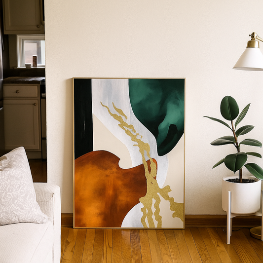 Brown Geometric Oil Painting