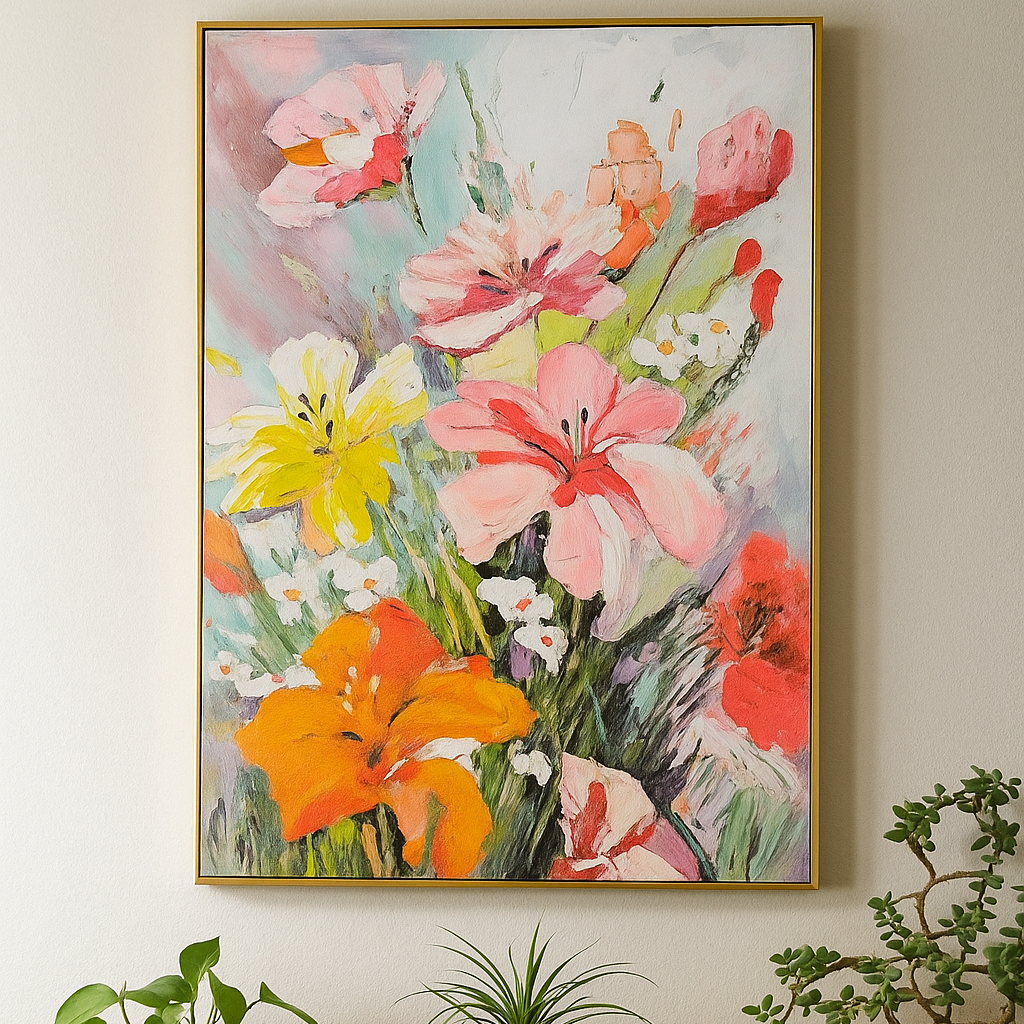 Colourful Flowers Oil Painting