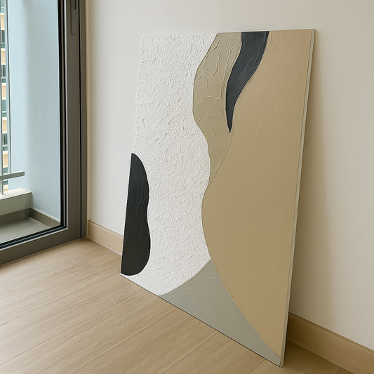 Textured Beige Oil Painting