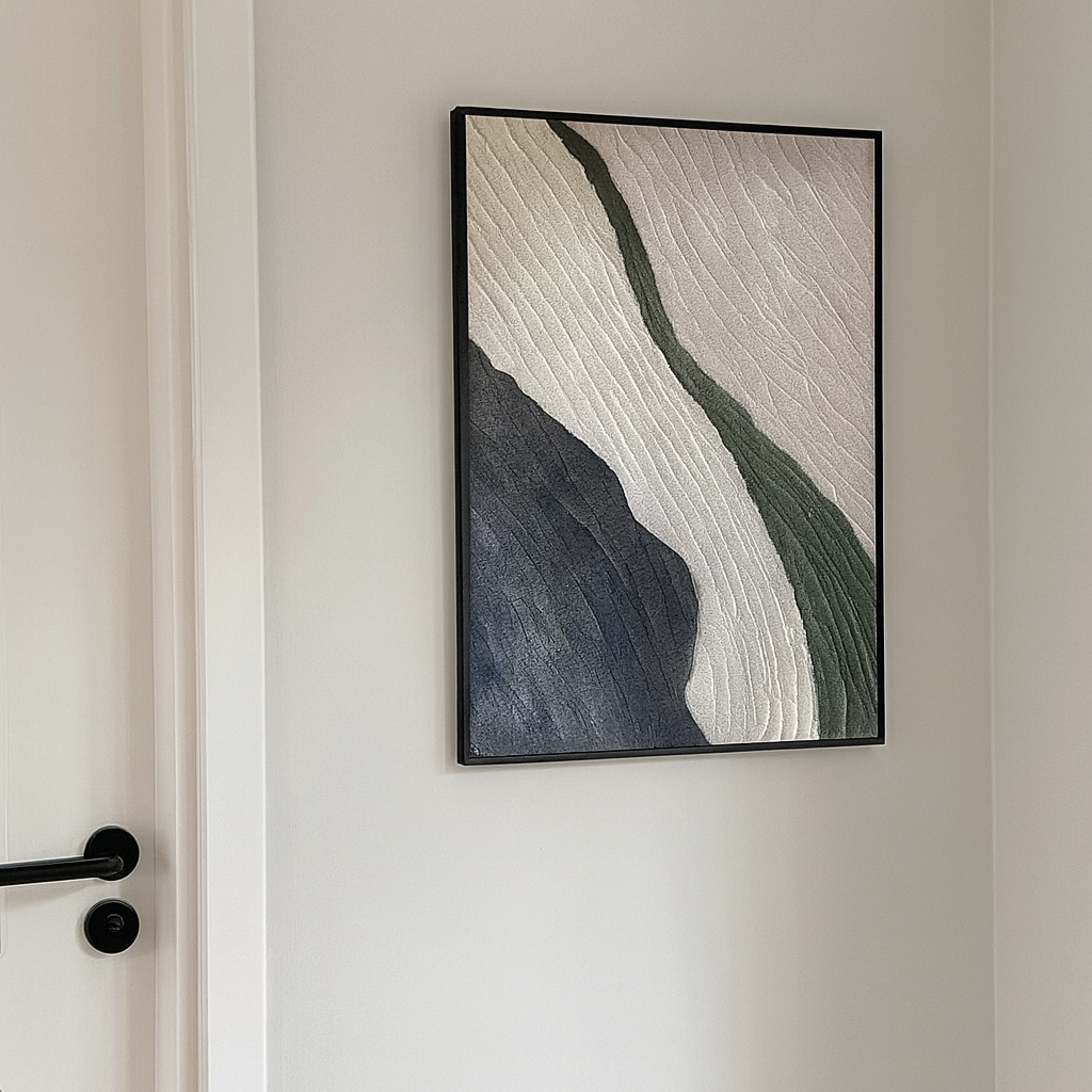 Textured Black & White Oil Painting