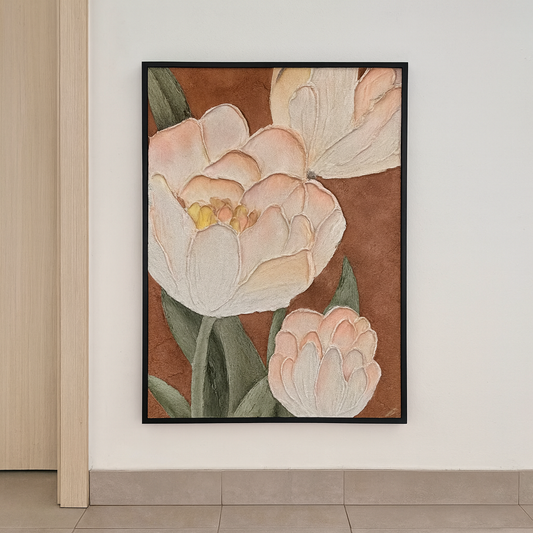 Textured Tulip Flower Oil Painting