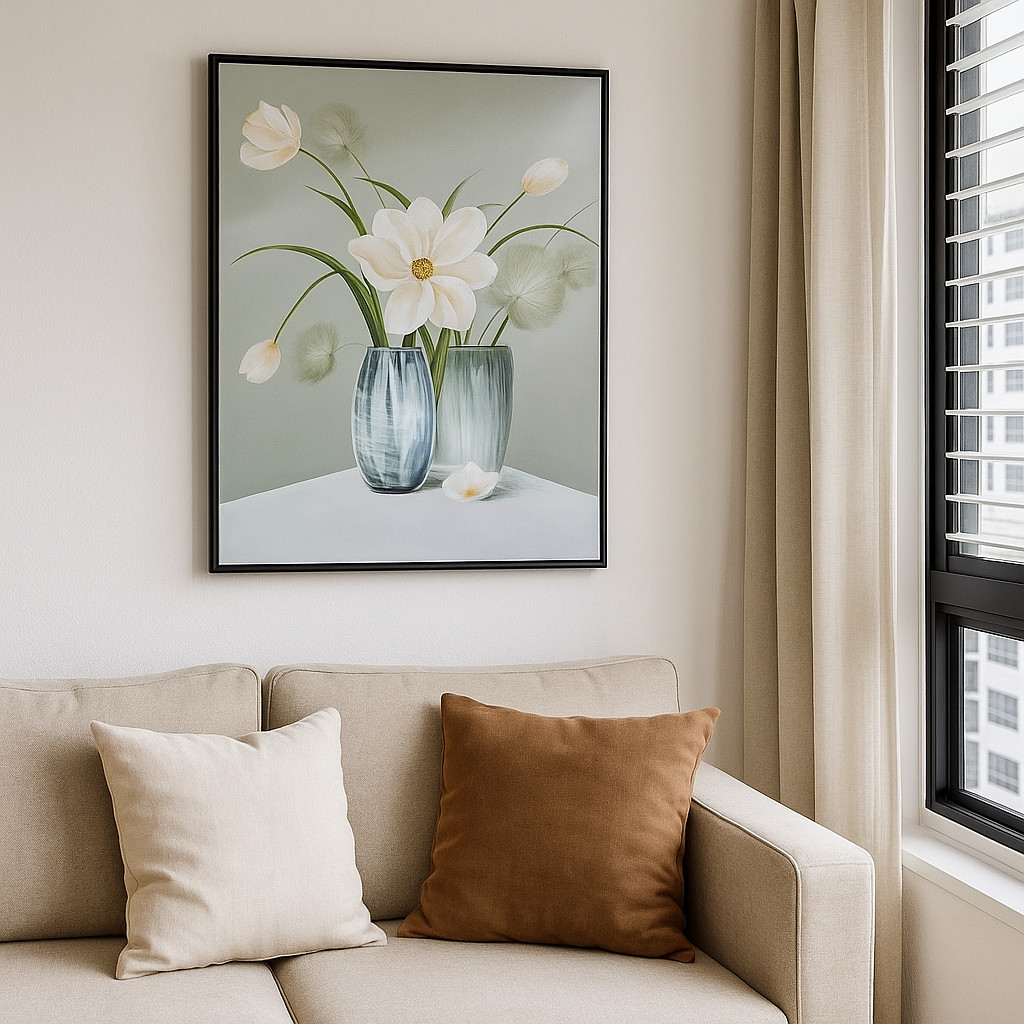 Clear Flower Vase Oil Painting