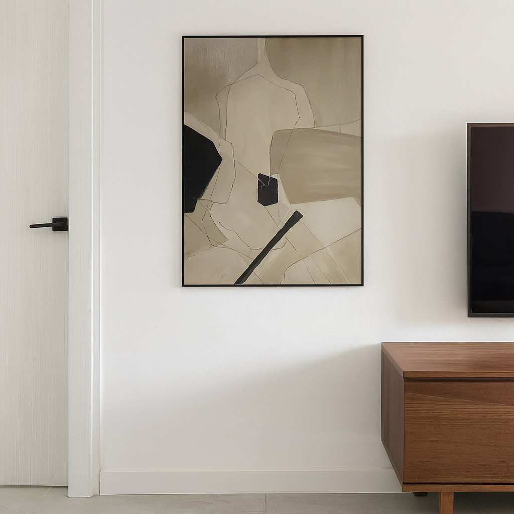 Abstract Beige Oil Painting