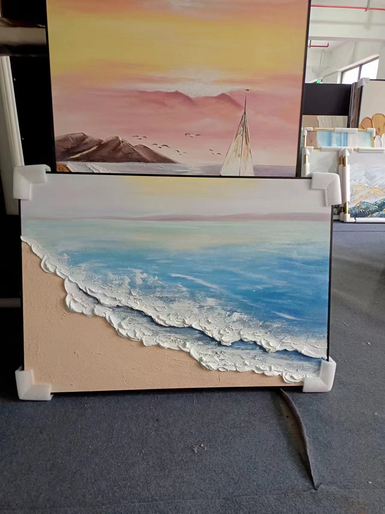 Blue Beach Oil Painting