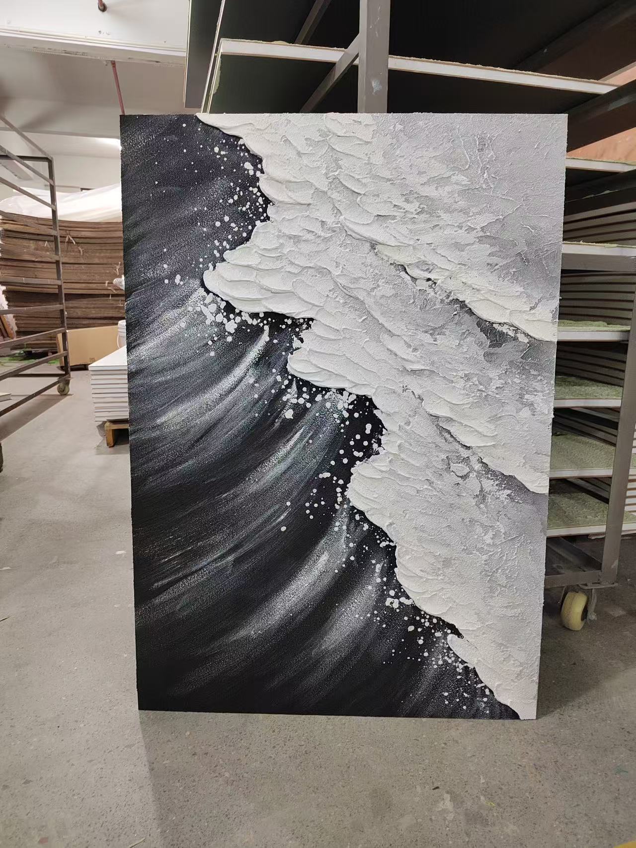 Black Wave Oil Painting