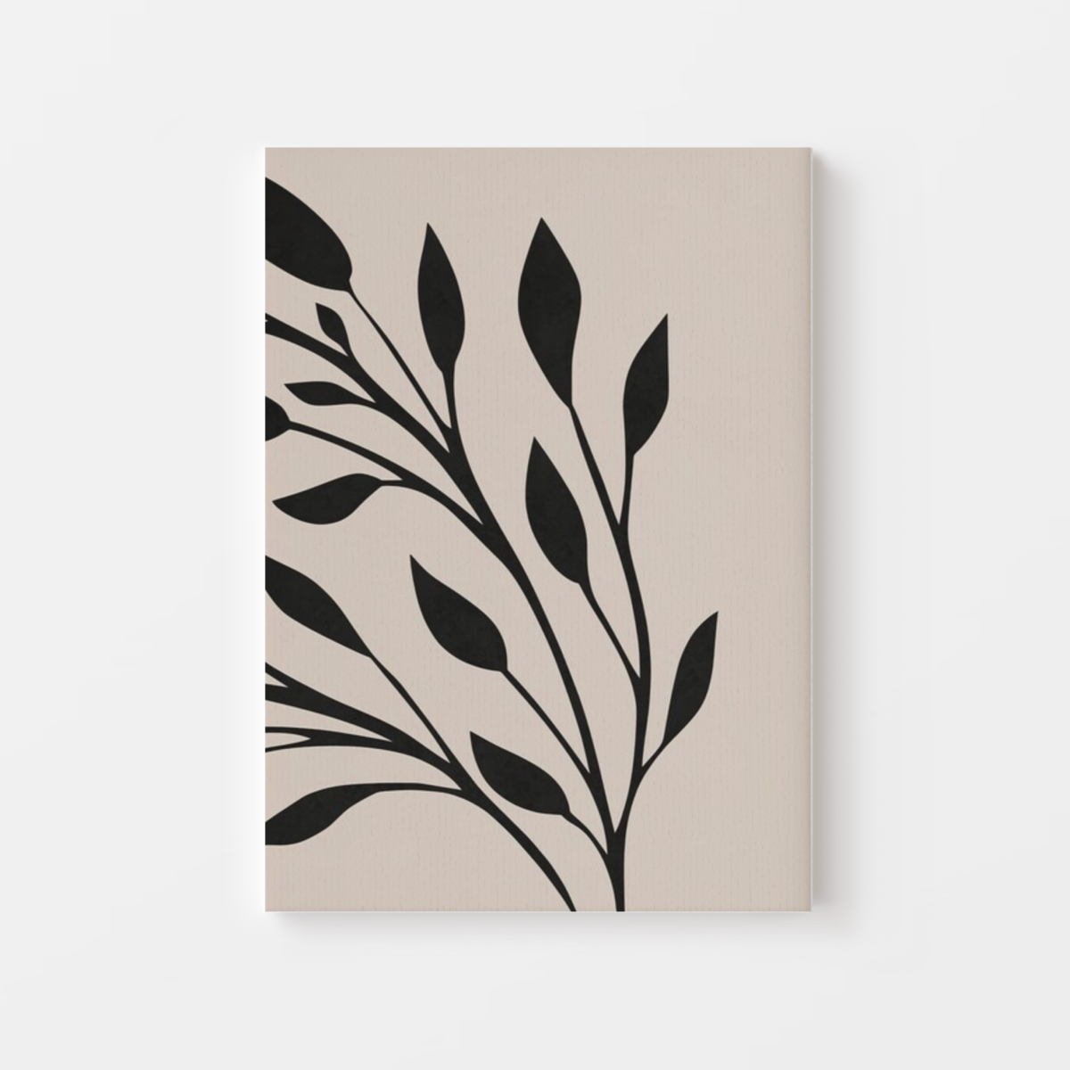 Monochrome Leaf Whisper Canvas
