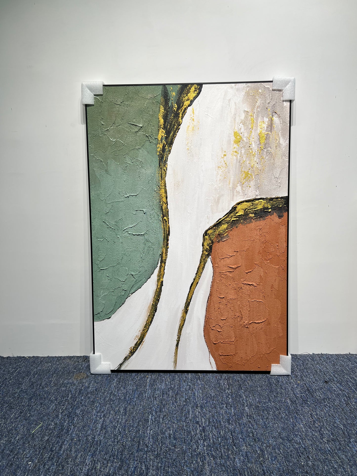 Abstract Gold Foil Oil Painting