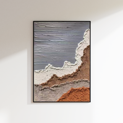 Textured Sage and Sand Oil Painting