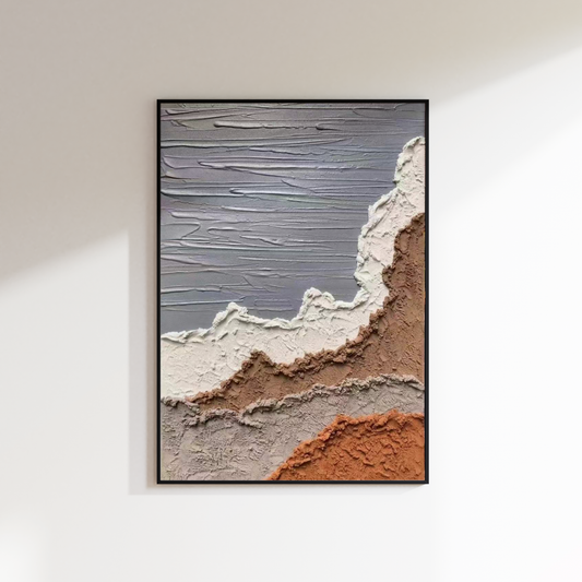 Textured Sage and Sand Oil Painting