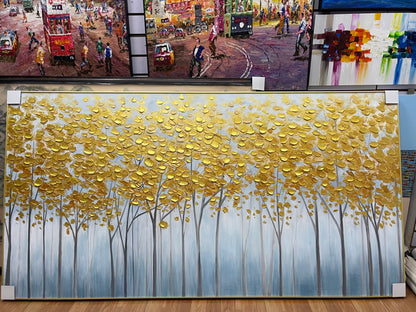 Quiet Gold Forest Oil Painting