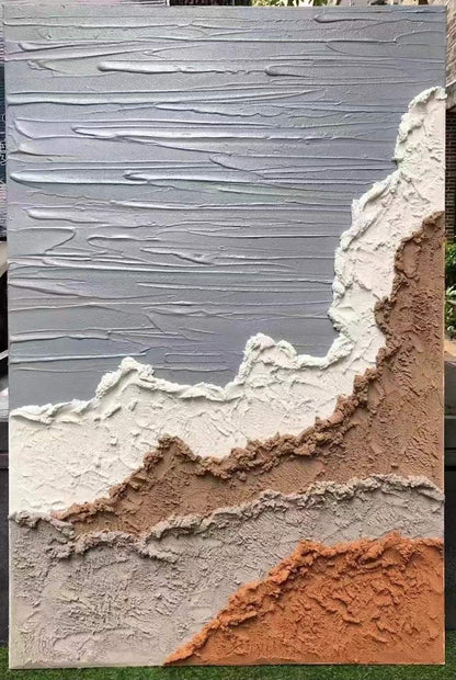 Textured Sage and Sand Oil Painting