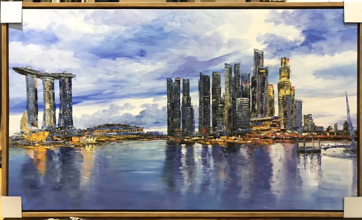 Singapore River Oil Painting
