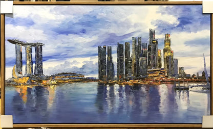 Singapore River Oil Painting