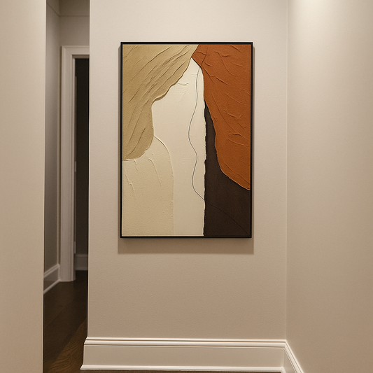 Abstract Brown Oil Painting