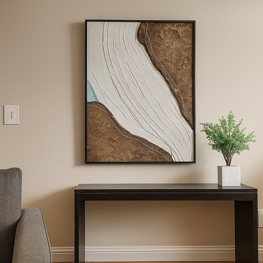 Abstract Brown Wave Oil Painting