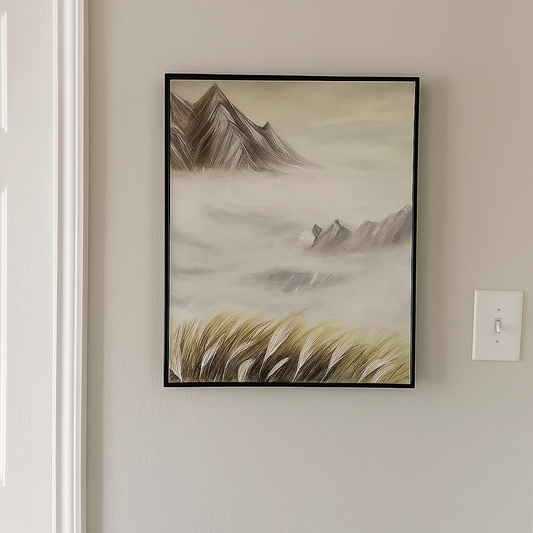 Mountain Pampas Grass Oil Painting