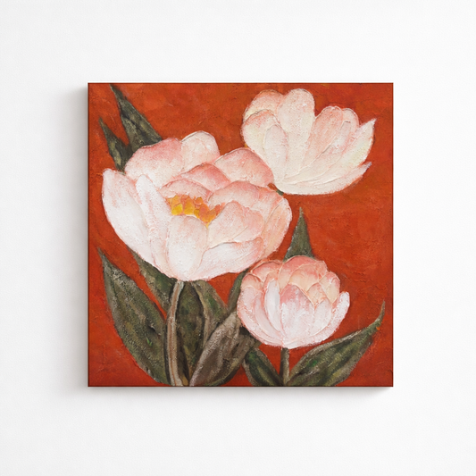 Textured Tulip Flower Oil Painting (Ready Stock)