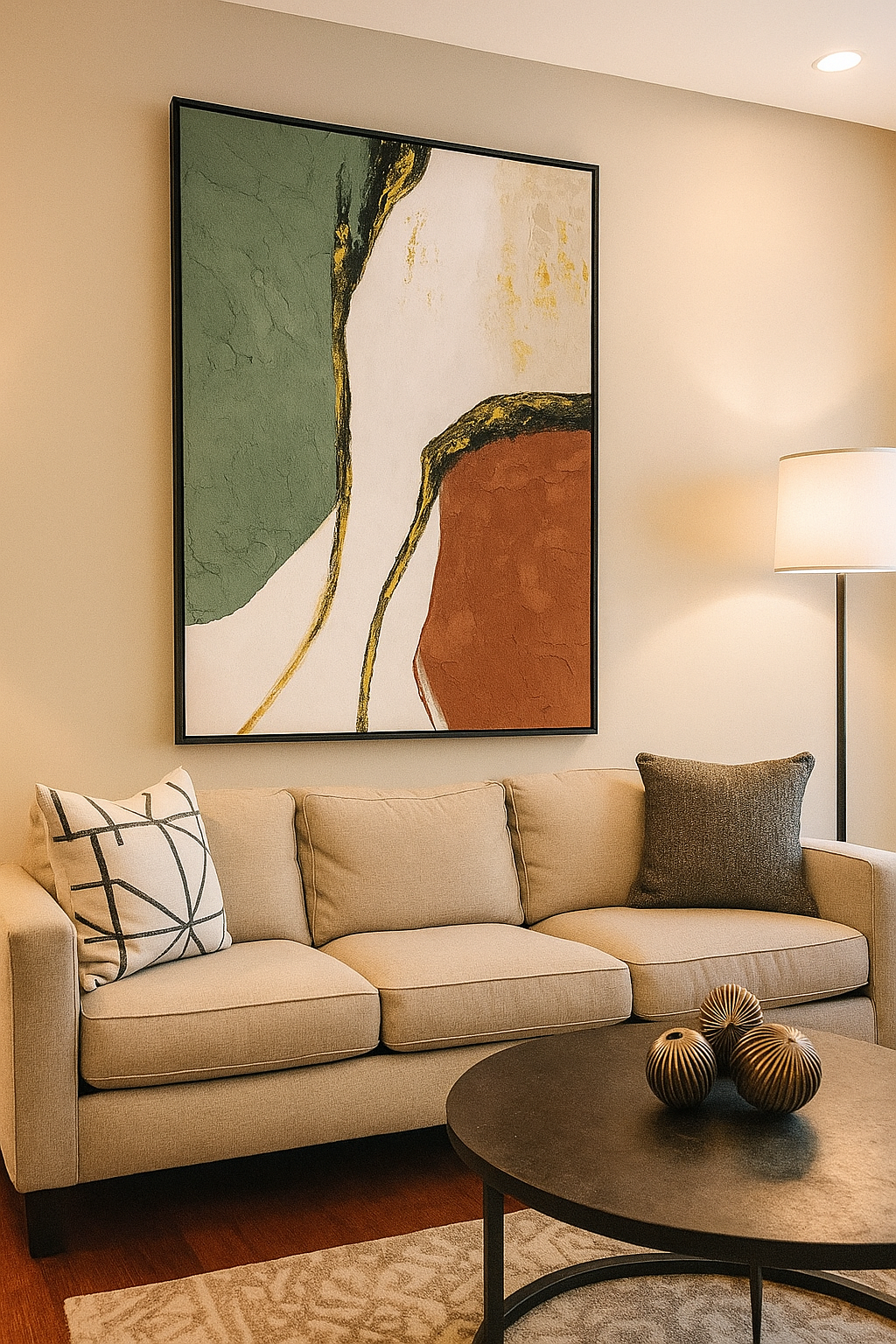 Abstract Gold Foil Oil Painting