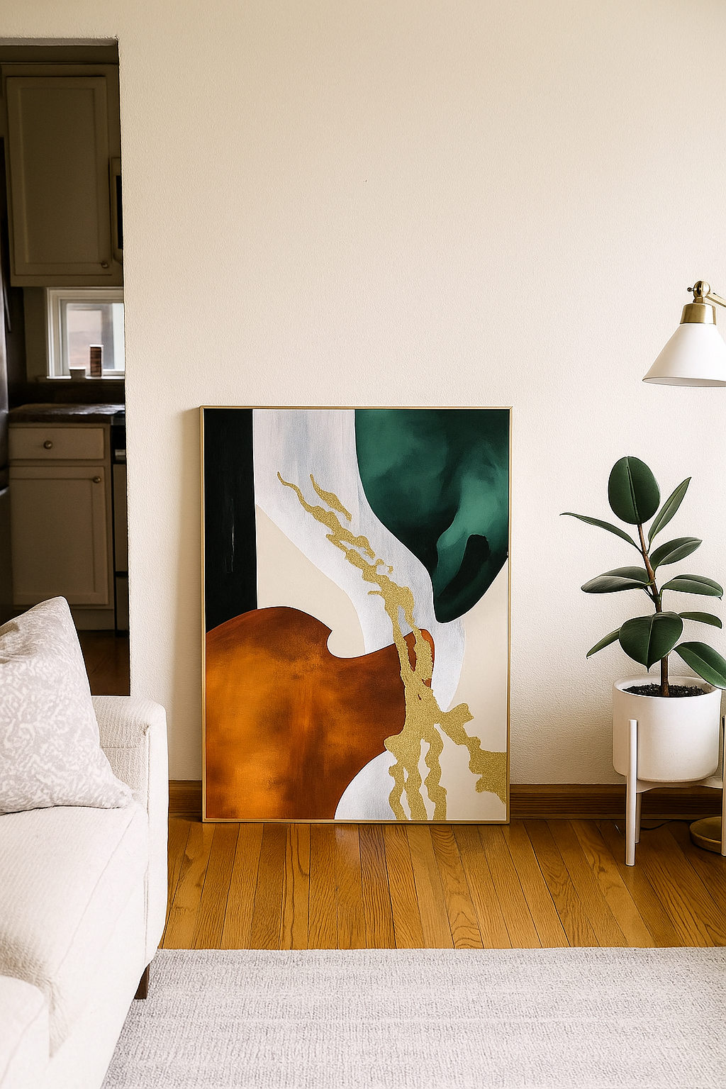 Brown Geometric Oil Painting