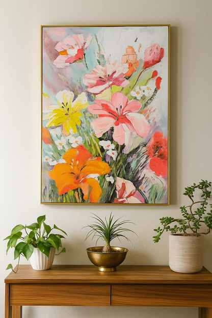 Colourful Flowers Oil Painting