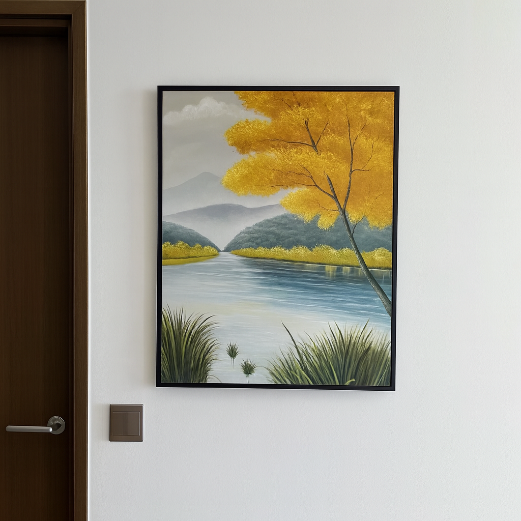 Autumn River Oil Painting