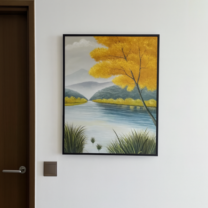 Autumn River Oil Painting