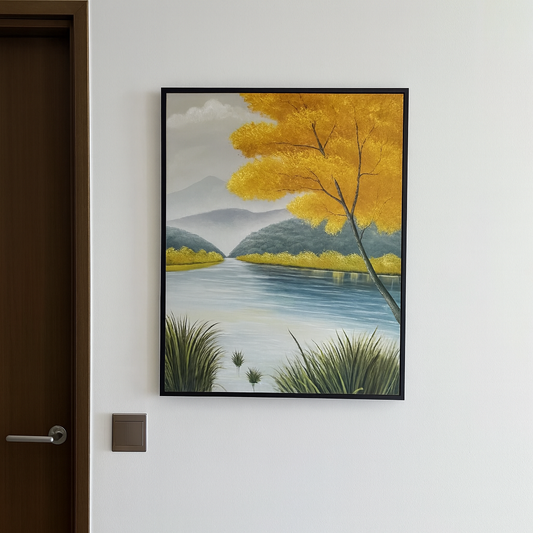 Autumn River Oil Painting