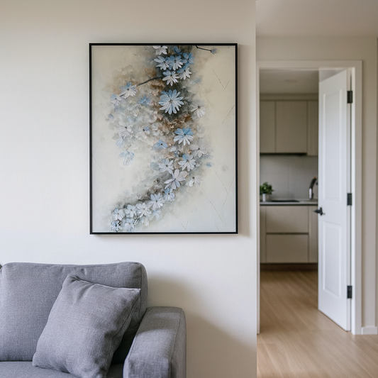 Blue Daisy Oil Painting