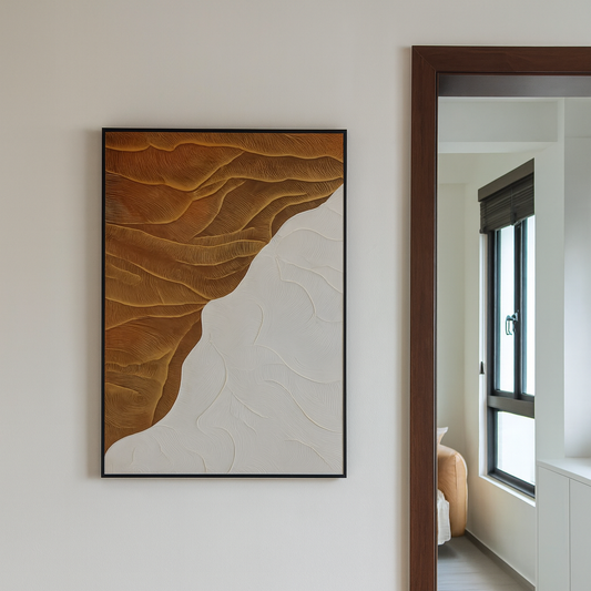 Textured Brown & White Oil Painting