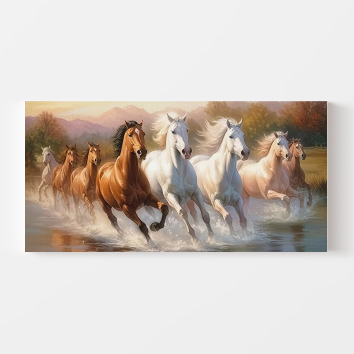 8 Horses Large Canvas