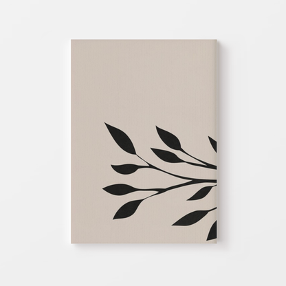 Monochrome Leaf Whisper Canvas