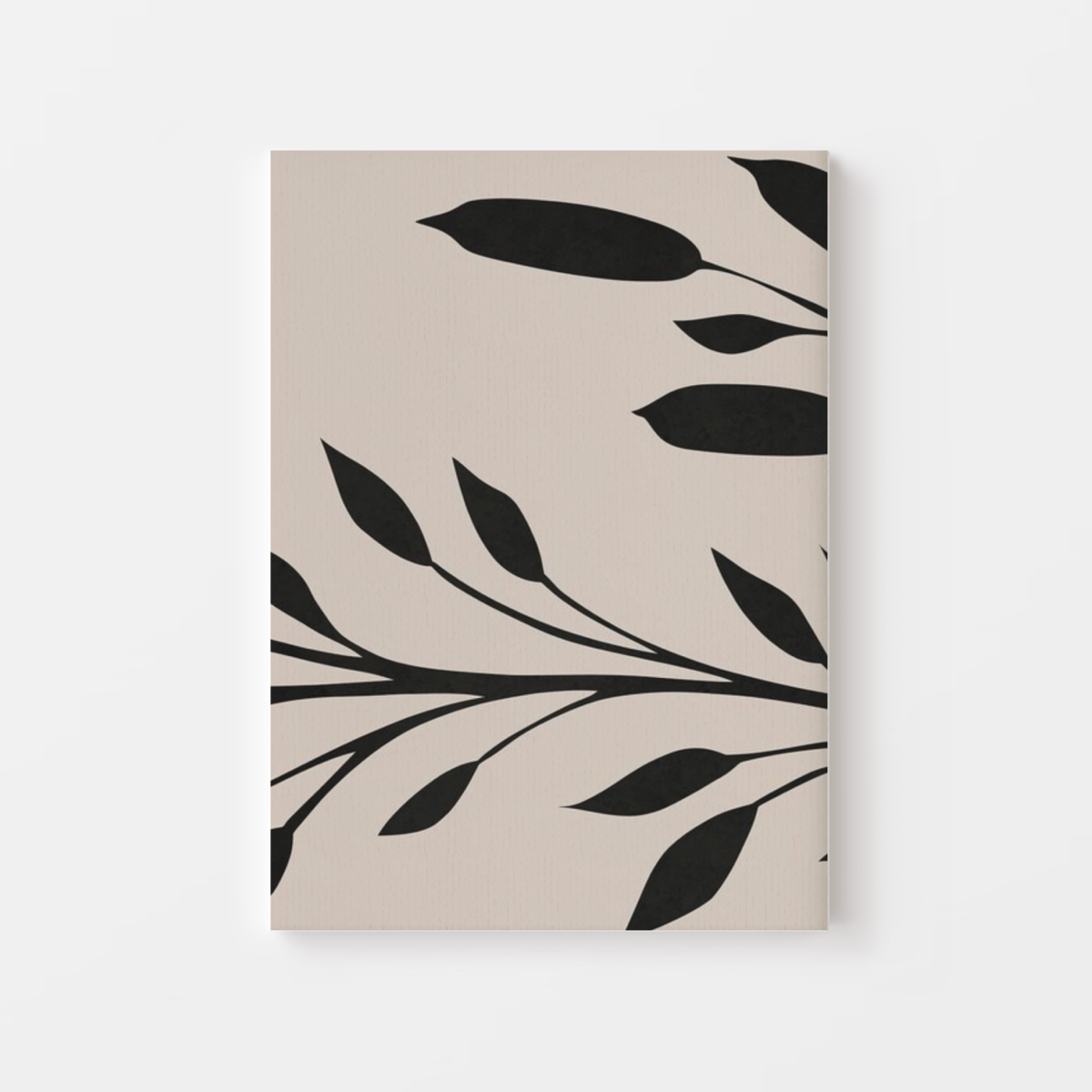 Monochrome Leaf Whisper Canvas