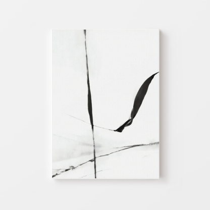 Abstract Black and White Line Canvas