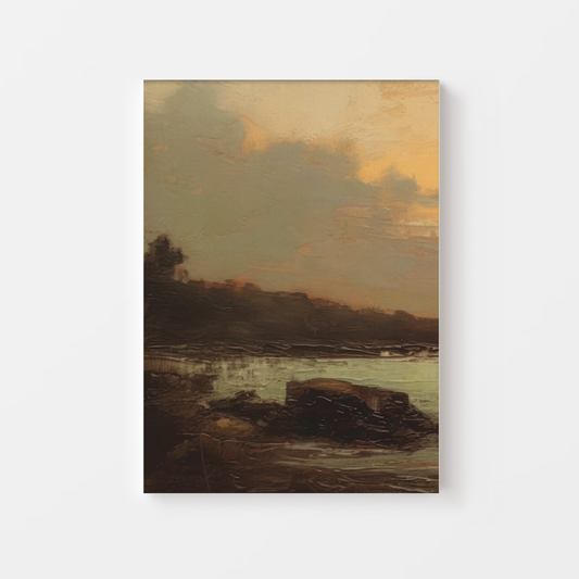 Tranquil Sunset Over Ocean Waves Canvas