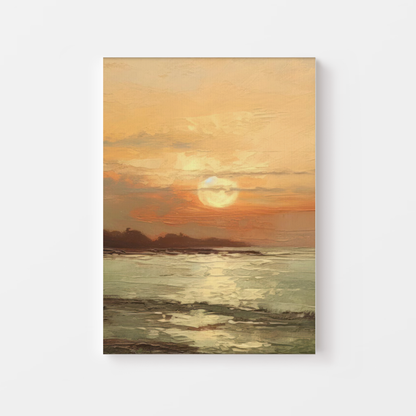 Tranquil Sunset Over Ocean Waves Canvas