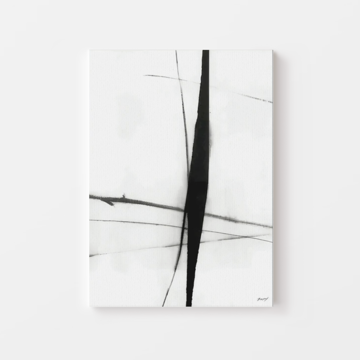 Abstract Black and White Line Canvas