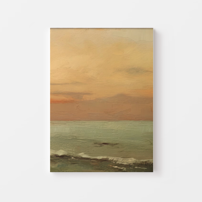 Tranquil Sunset Over Ocean Waves Canvas