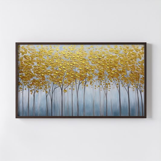 Quiet Gold Forest Oil Painting
