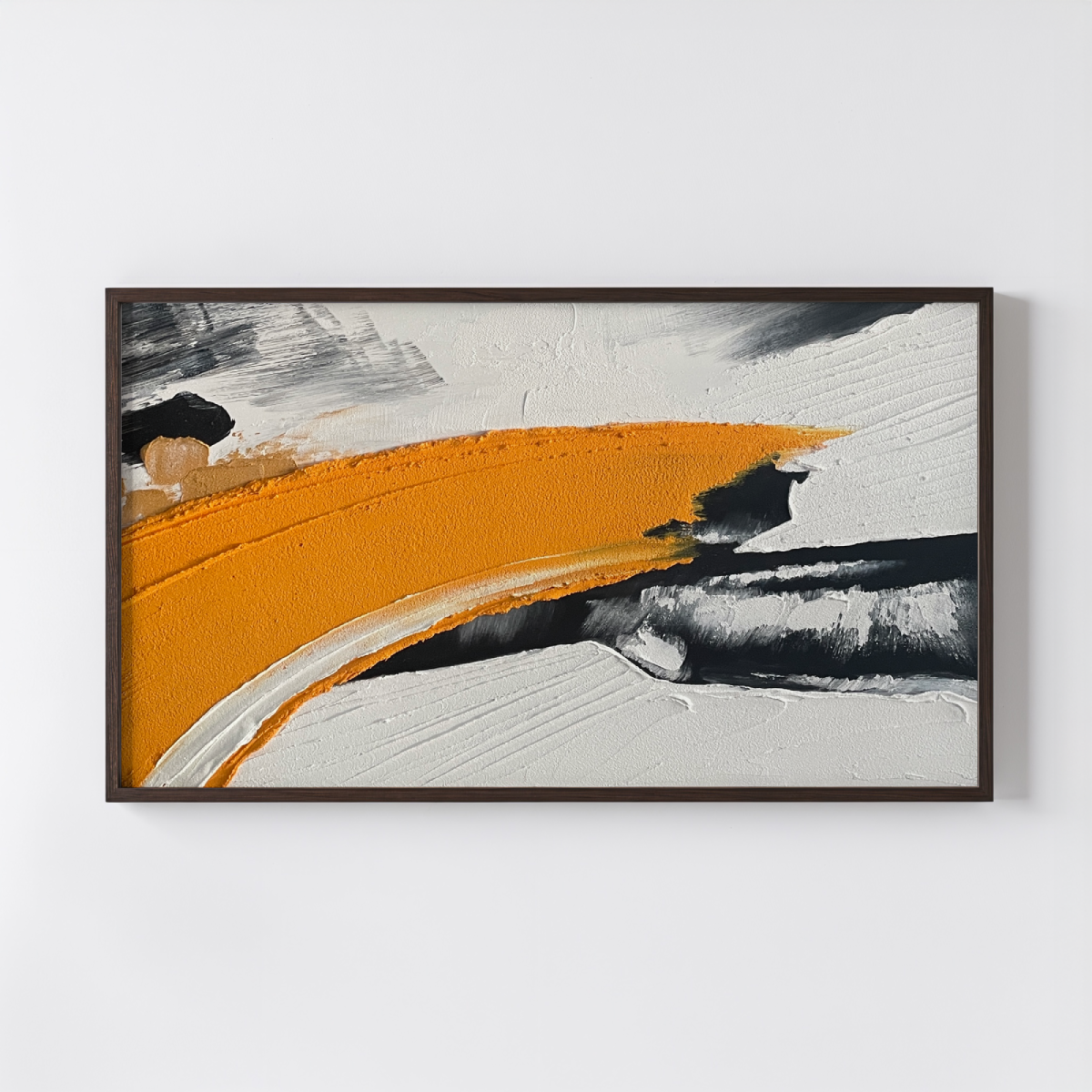 Abstract Textured Orange Oil Painting